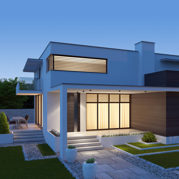 istock Modern Luxurious Villa with garden. Real estate concept. 1325779871