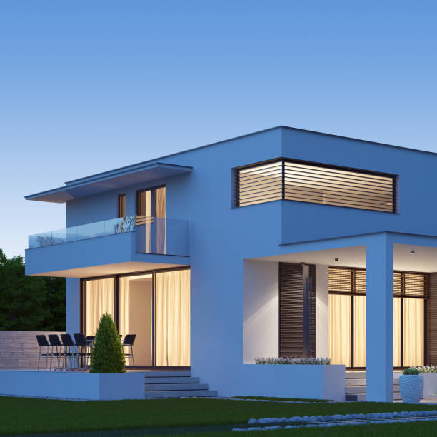 istock Modern Luxurious Villa with garden. Real estate concept. 1325779998
