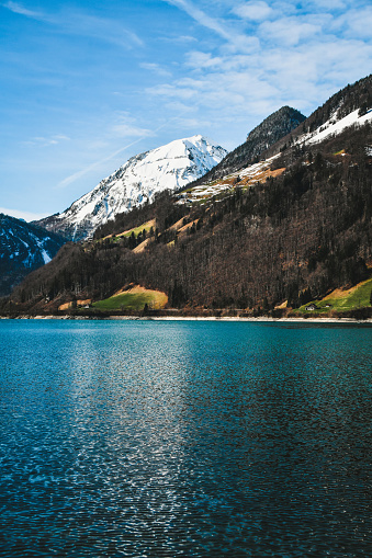 Blue Lake In The Bernese Alps, Switzerland
