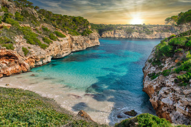 istock Paradise Calo des Moro Beach in Majorca Mallorca, Spain during sunset 1325784880