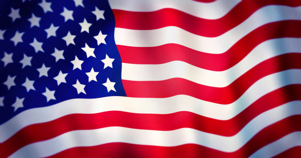 istock Closeup American flag. Rippled American flag for USA independence day. 1325791699