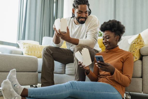 istock Lazy day at home and ordering food online 1325792912