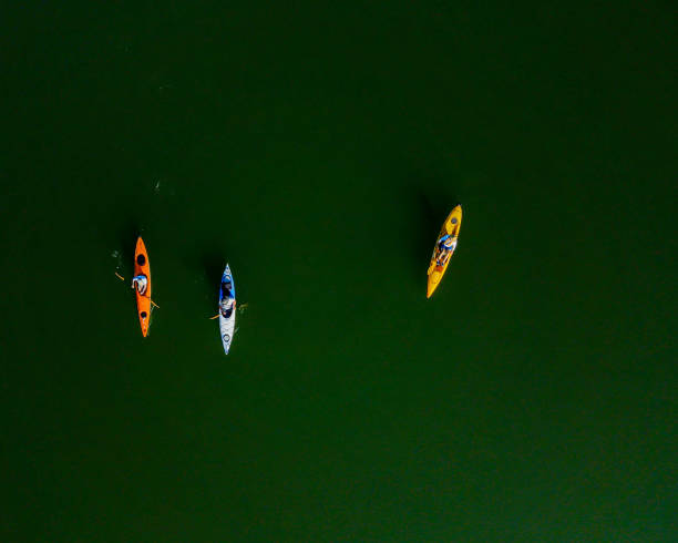 istock Kayaking on a calm lake in the morning 1325801444