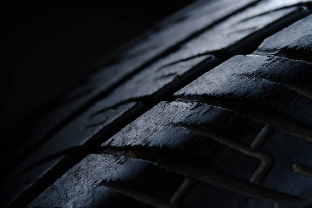 istock Abstract macro photography, close up old tire texture pattern with highlight 1325806032
