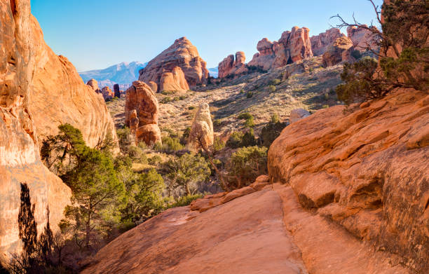 Devils Garden Trail, Arches National Park, Utah, USA Devils Garden Trail, Arches National Park, Utah, USA escalante stock pictures, royalty-free photos & images