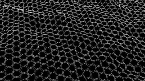 istock Abstract flowing smooth fractal waves background from polygons, hexagons. 1325810119