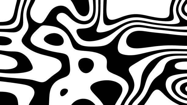 Abstract flowing smooth fractal waves background. Liquid, fluid backdrop