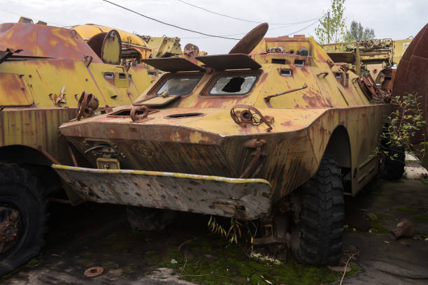 istock Soviet military vehicle, Buryakovka radioactive vehicles graveyard 1325810257