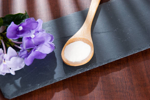 istock Hydrolyzed collagen protein on wooden table 1325811233