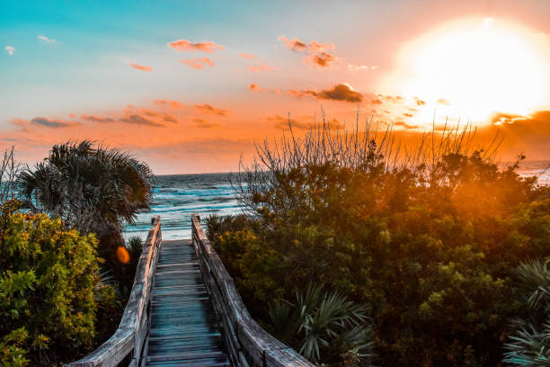istock A walkway to a surreal beach. 1325813545