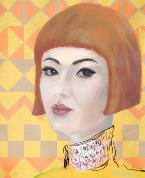 istock Painterly portrait of an asian girl in impressionism style 1325815827