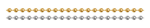 istock Realistic jewelry golden and silver chains. Set of luxury jewel links accessorizes design 1325816251