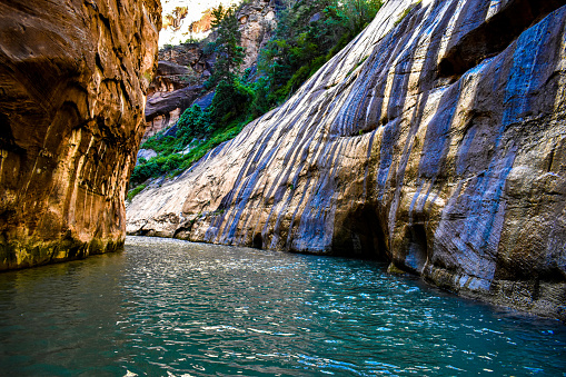 A beautiful clear shot of the narrows at Zion.