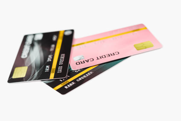 istock Close-up credit card on white table background. 1325821793