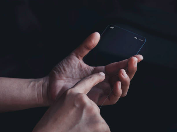 istock Futuriatic transparent glass phone Technology concept. 1325824620