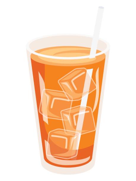 illustrazioni stock, clip art, cartoni animati e icone di tendenza di un bicchiere di tè freddo - bevanda fredda