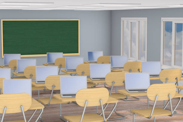 istock Interior school classroom. 3d illustration. Back to school 1325834966