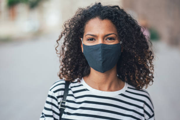 istock Woman with face protective mask 1325835133