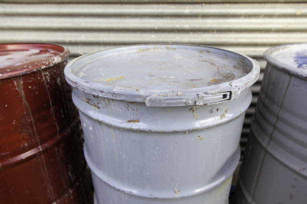 istock Dirty metal barrels 1325835738