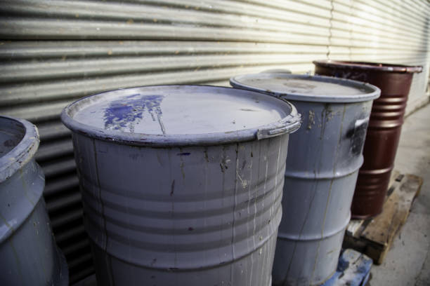 istock Dirty metal barrels 1325835739