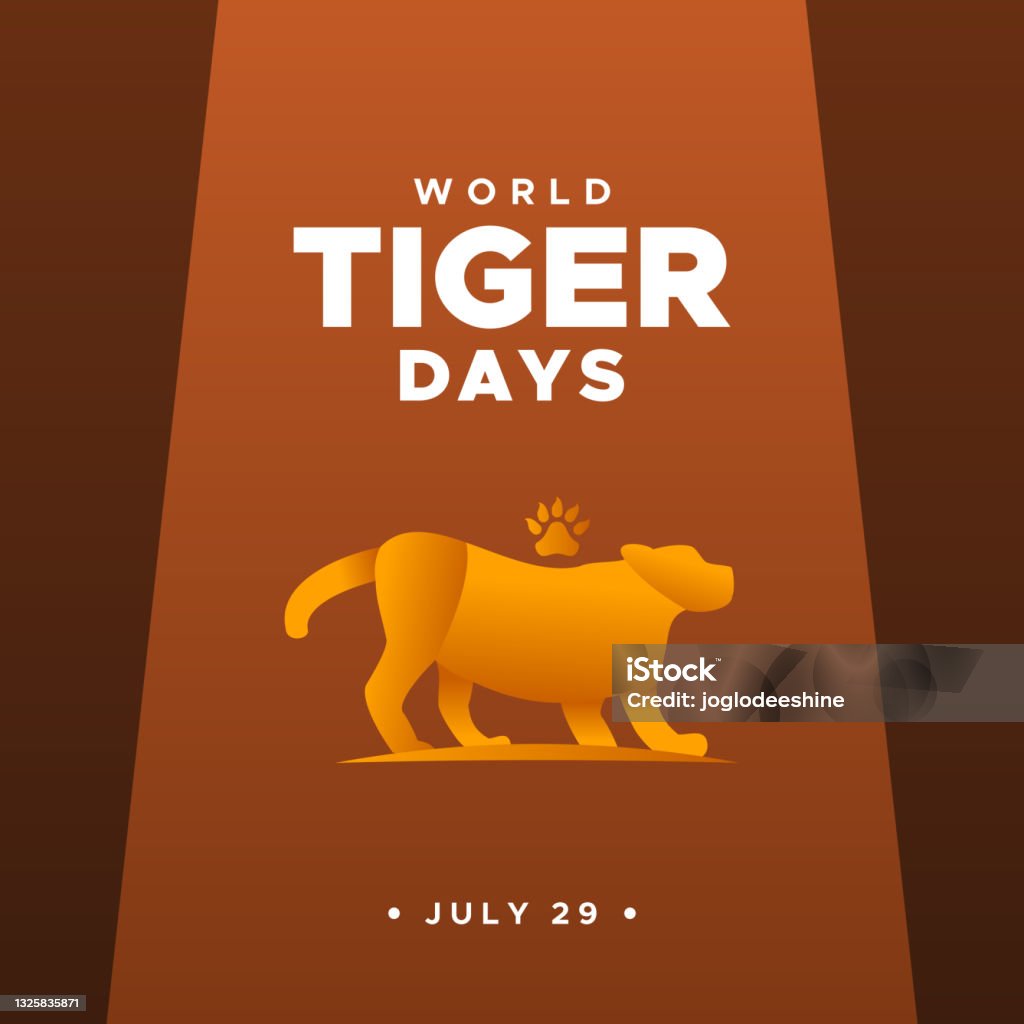 World Tiger Day Background Design Stock Illustration - Download Image