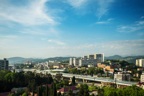istock Highway through the resort town in the mountains 1325838654