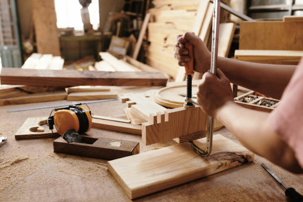 Carpenter Joining Wooden Planks