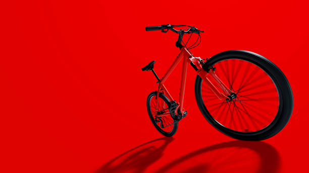 istock Red Mountain Bike On Red Background 1325838851
