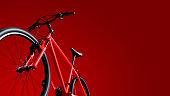 Red Mountain Bike On Red Background