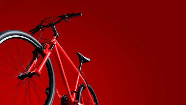 Photo of Red Mountain Bike On Red Background