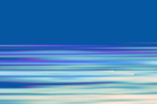 istock Blue fantastic camera movement. Abstract graphical motion blur background. Horizontal lines and strips 3D illustration 1325846792