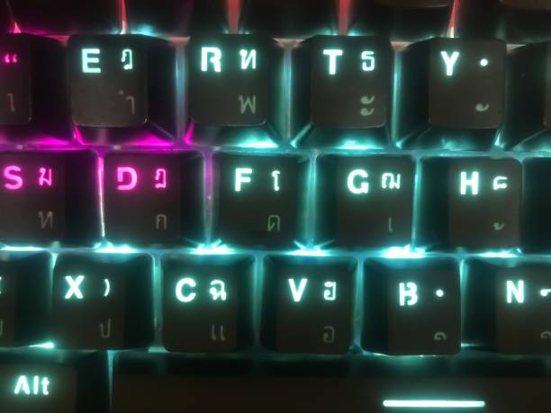 istock A keyboard with beautiful RGB lighting. 1325847967