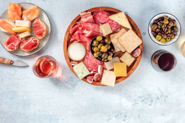 istock Buffet with wine and appetizers. Italian delicatessen 1325850322