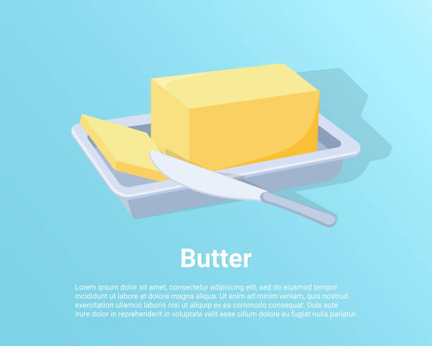 плакат с изображением сливочного масла - butter stock illustrations