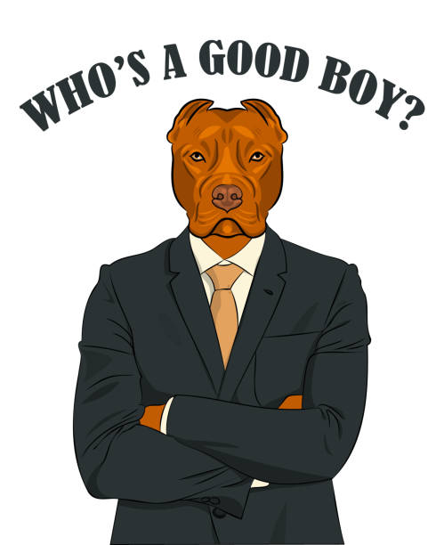 istock Serious dog - a businessman in a business suit 1325851351
