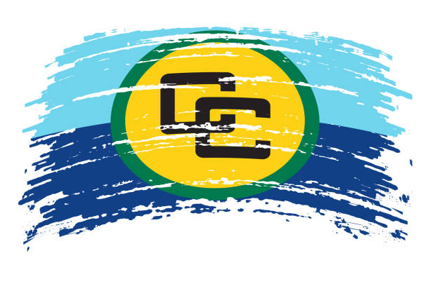 Caribbean Community flag in real proportions and colors, vector Caribbean Community flag in real proportions and colors, vector image caribbean community and common market stock illustrations