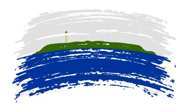 Vector illustration of Navassa Island flag in real proportions and colors, vector