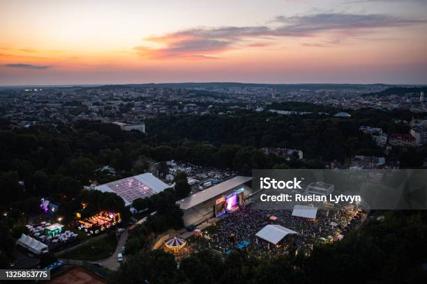strop Knurre Stuepige Leopolis Jazz Fest 2021 Stock Photo - Download Image Now - Aerial View,  Concert, Amusement Park - iStock