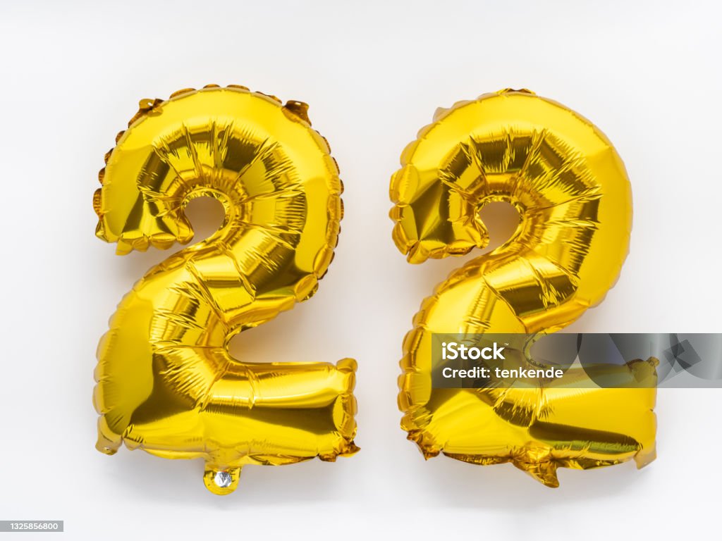 Foto de 22 Números De Balão De Folha Dourada Decoração De Festa Em Foto de 22 Números De Balão De Folha Dourada Decoração De Festa Em