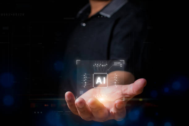 istock Businessman showing Artificial Intelligence AI Concept. Futuristic Technology Digital Data Analysis. Big Data Transmission Connection Abstract Background 1325858170