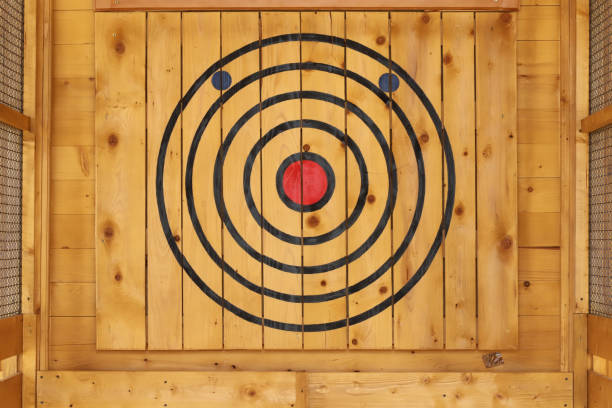 Target on wooden board Target on wooden board axe photos stock pictures, royalty-free photos & images