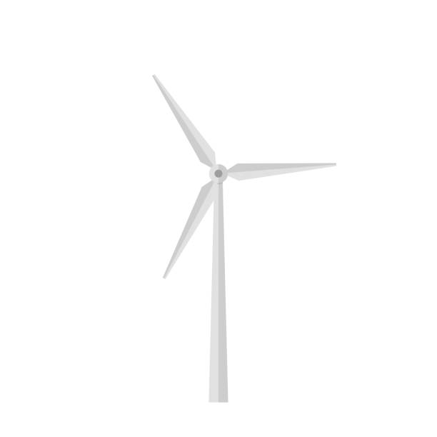 bildbanksillustrationer, clip art samt tecknat material och ikoner med wind turbine. eco station. wind energy concept. flat style. vector illustration. - windmill