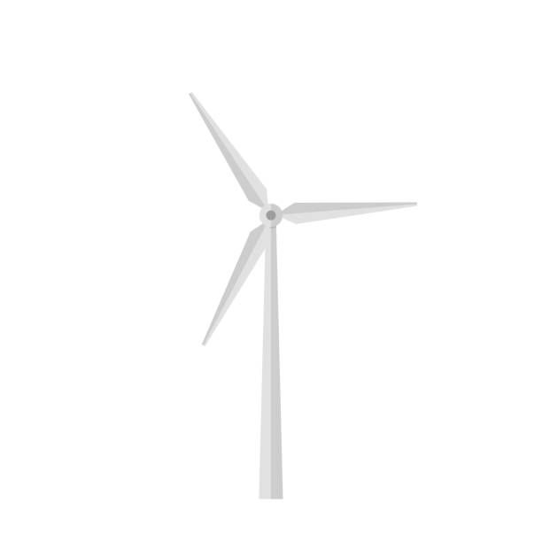 wind turbine. eco station. wind energy concept. flat style. vector illustration. - rüzgar türbini stock illustrations