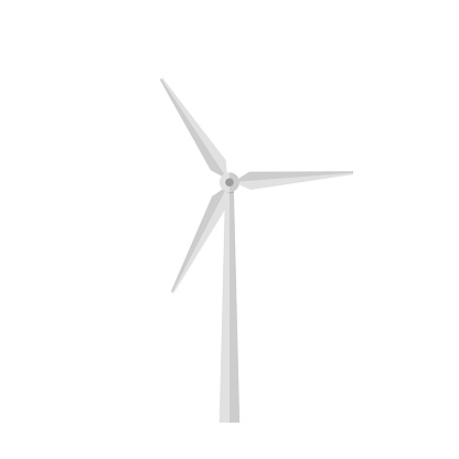 Wind turbine. Eco station. Wind energy concept. Flat style. Vector illustration.