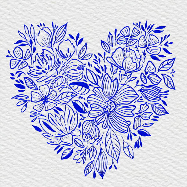 illustrations, cliparts, dessins animés et icônes de fond de cœur floral dessiné à la main. élément de conception vectorielle florale pour la saint-valentin, anniversaire, nouvel an, carte de noël, invitation de mariage, dépliant de vente. - ornate swirl heart shape beautiful