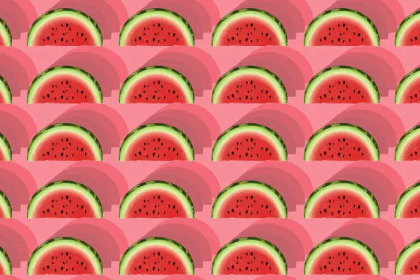Vector illustration of Seamless pattern of watermelon