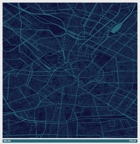 istock color art illustration style map,Milan city,Italy 1325870753