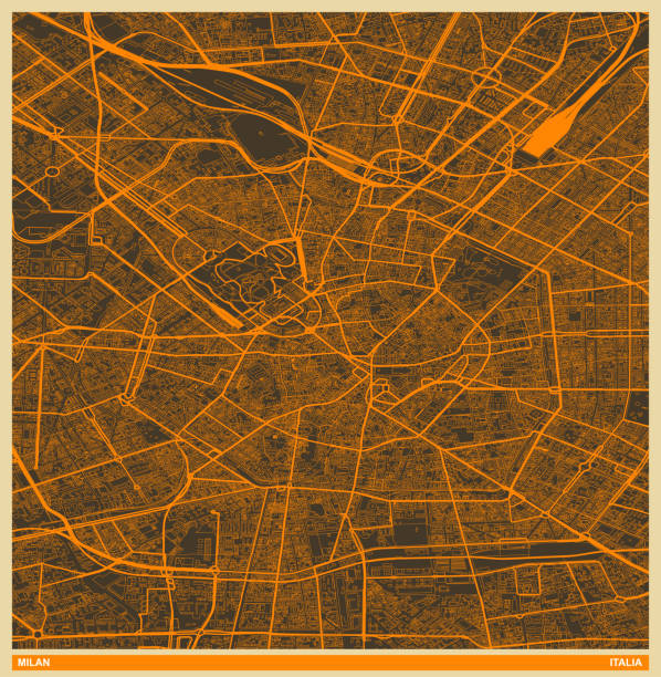 istock color art illustration style map,Milan city,Italy.map data Made with Natural Earth. 1325870775