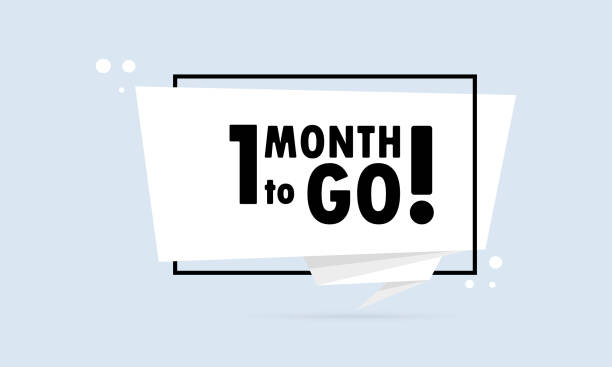 1 month to go. Origami style speech bubble banner. Sticker design template with 1 month to go text. Vector EPS 10. Isolated on white background 1 month to go. Origami style speech bubble banner. Sticker design template with 1 month to go text. Vector EPS 10. Isolated on white background. toll free stock illustrations