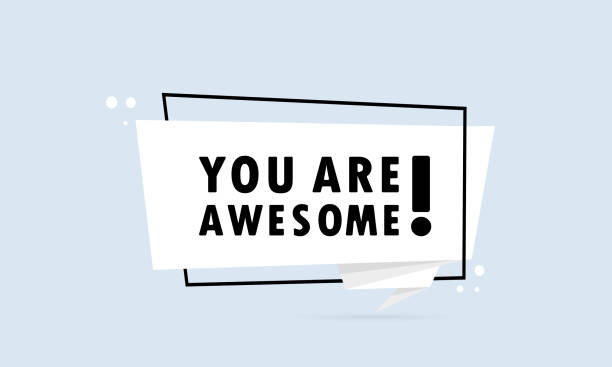 istock You are awesome. Origami style speech bubble banner. Sticker design template with You are awesome text. Vector EPS 10. Isolated on white background 1325873574